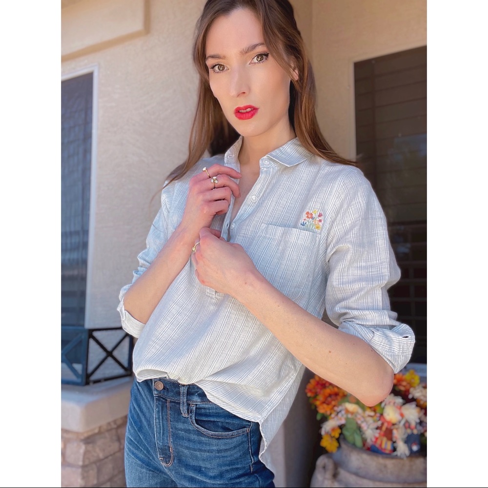 Marine Layer Light Blue Tunic Top